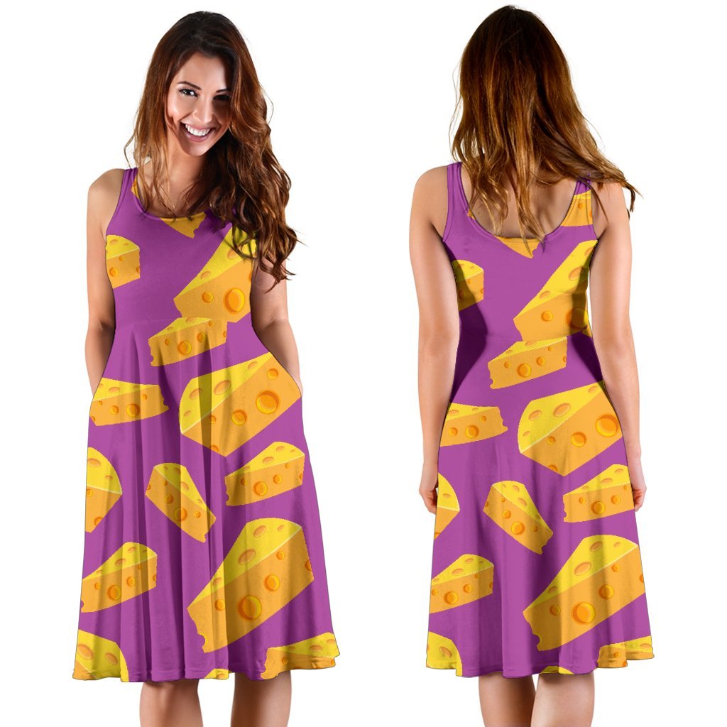 Cheese Pattern Print Dress-grizzshop