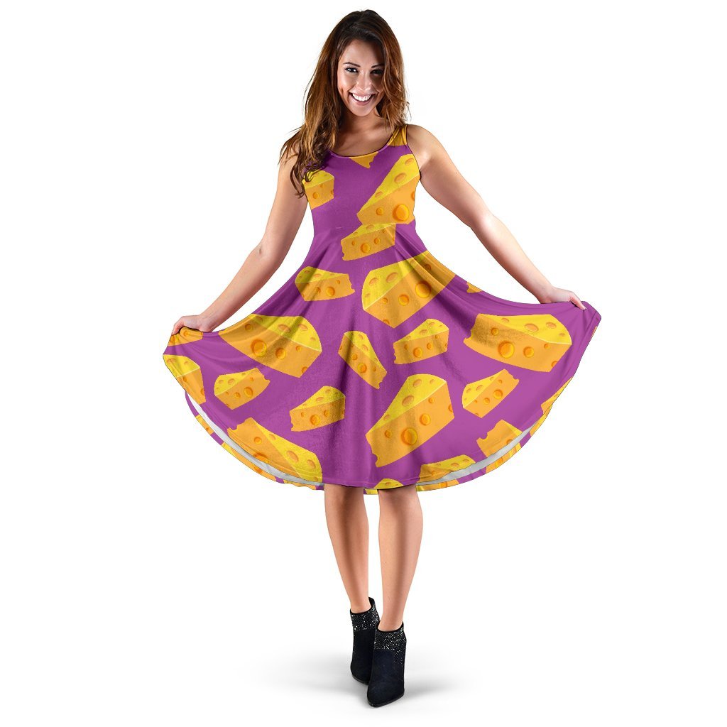 Cheese Pattern Print Dress-grizzshop