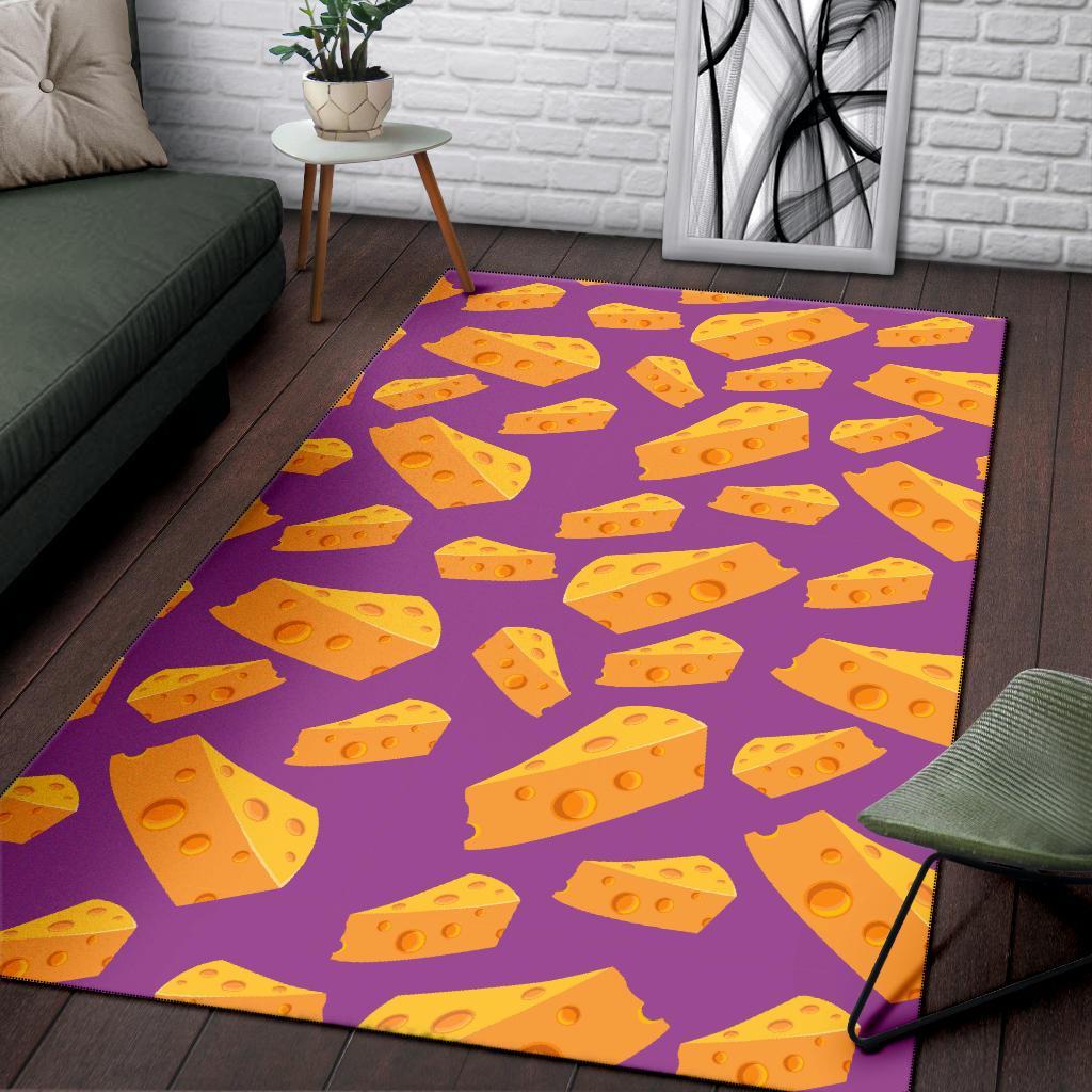 Cheese Pattern Print Floor Mat-grizzshop