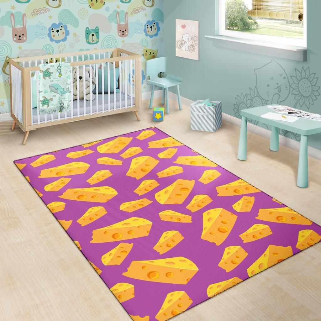 Cheese Pattern Print Floor Mat-grizzshop