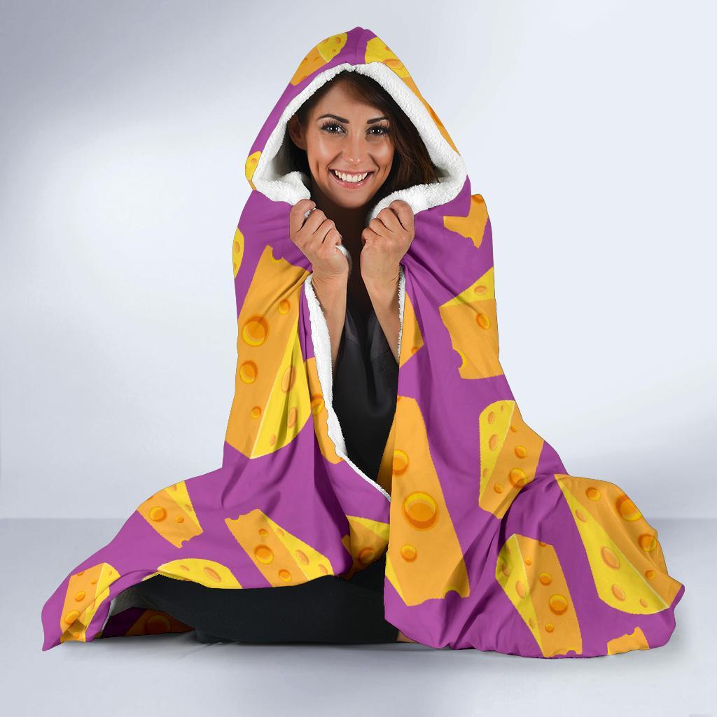 Cheese Pattern Print Hooded Blanket-grizzshop