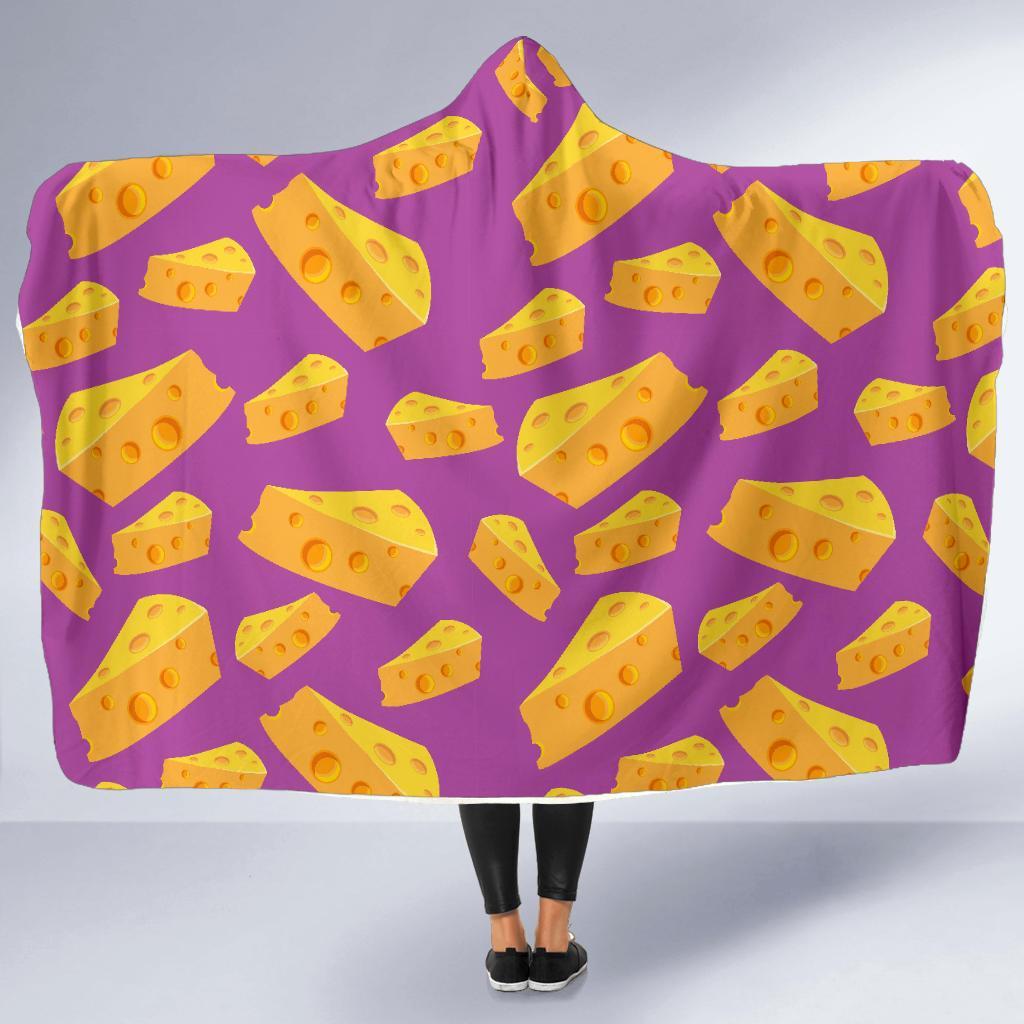 Cheese Pattern Print Hooded Blanket-grizzshop