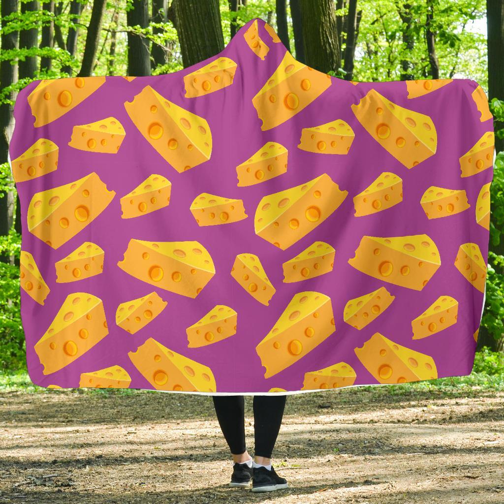 Cheese Pattern Print Hooded Blanket-grizzshop