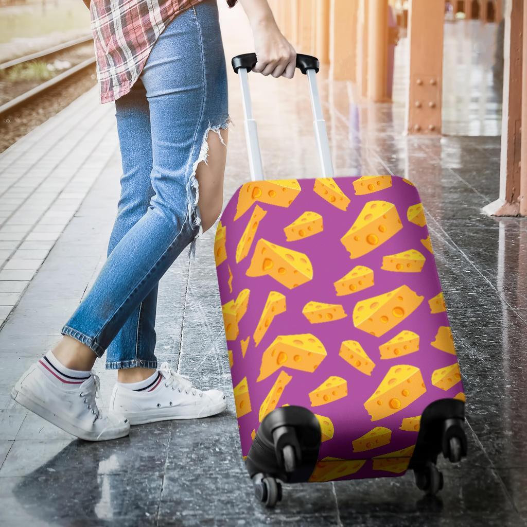 Cheese Pattern Print Luggage Cover Protector-grizzshop