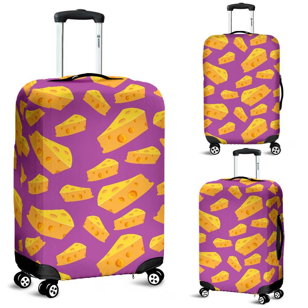 Cheese Pattern Print Luggage Cover Protector-grizzshop