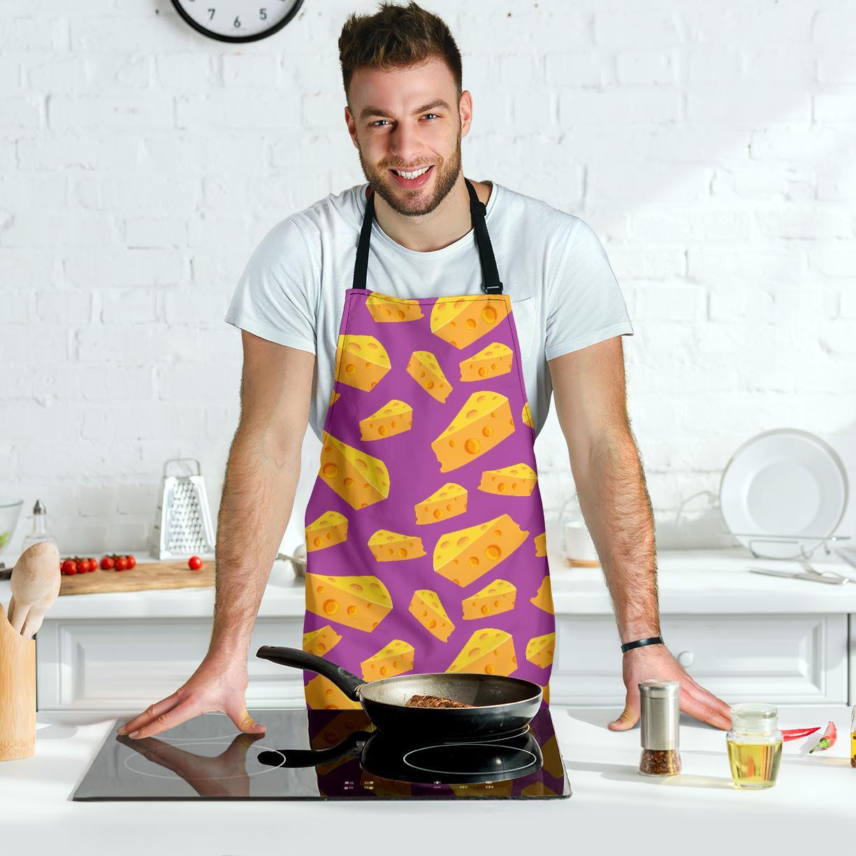 Cheese Pattern Print Men's Apron-grizzshop