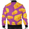 Cheese Pattern Print Men's Bomber Jacket-grizzshop