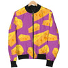 Cheese Pattern Print Men's Bomber Jacket-grizzshop