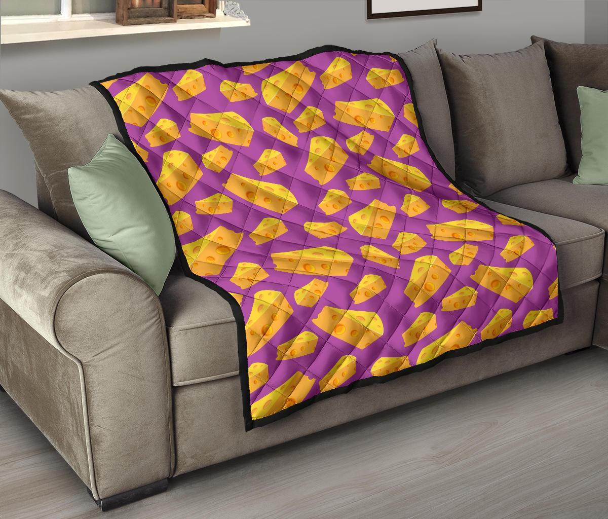 Cheese Pattern Print Quilt-grizzshop