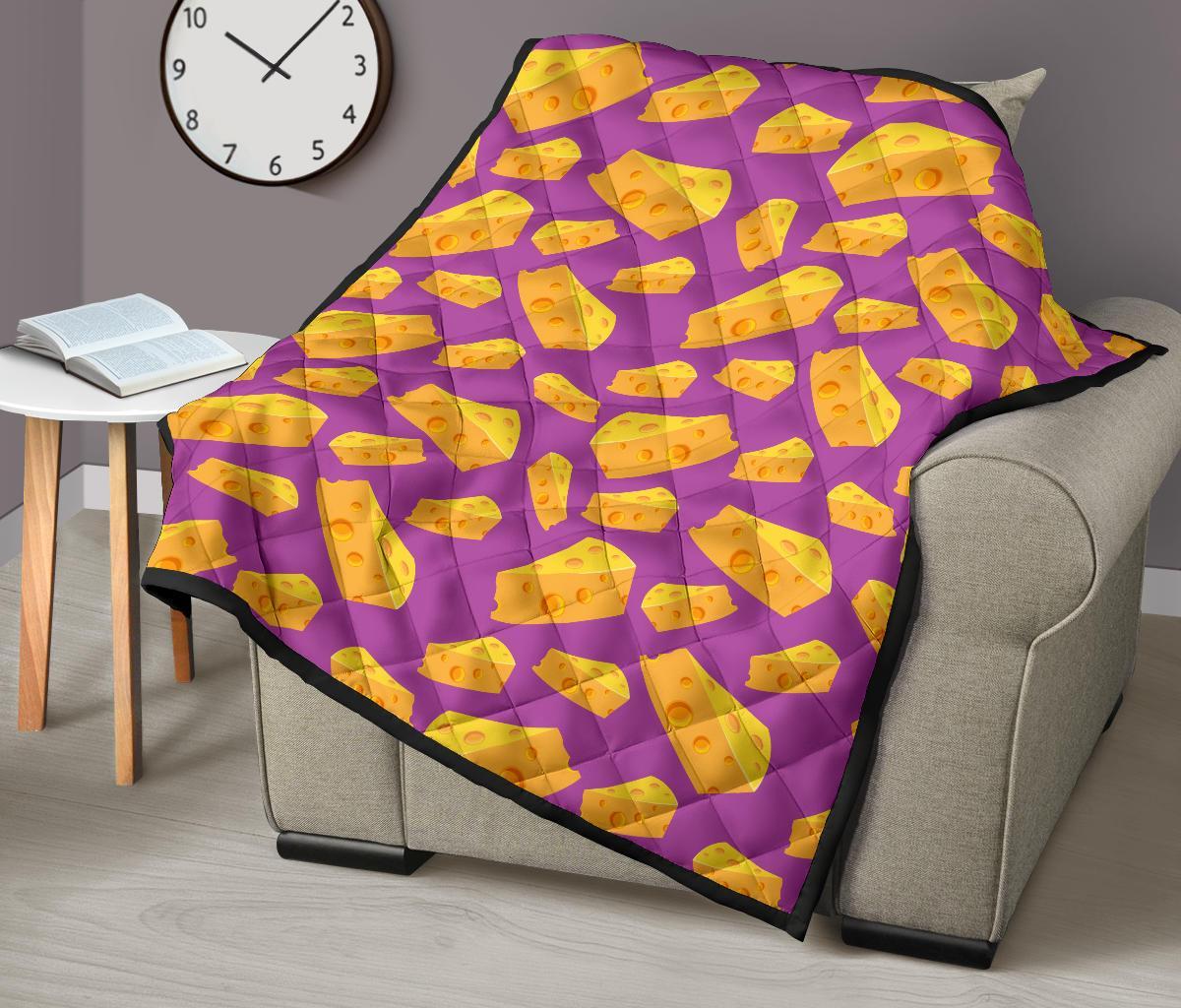 Cheese Pattern Print Quilt-grizzshop
