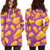 Cheese Pattern Print Women Hoodie Dress-grizzshop