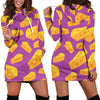 Cheese Pattern Print Women Hoodie Dress-grizzshop