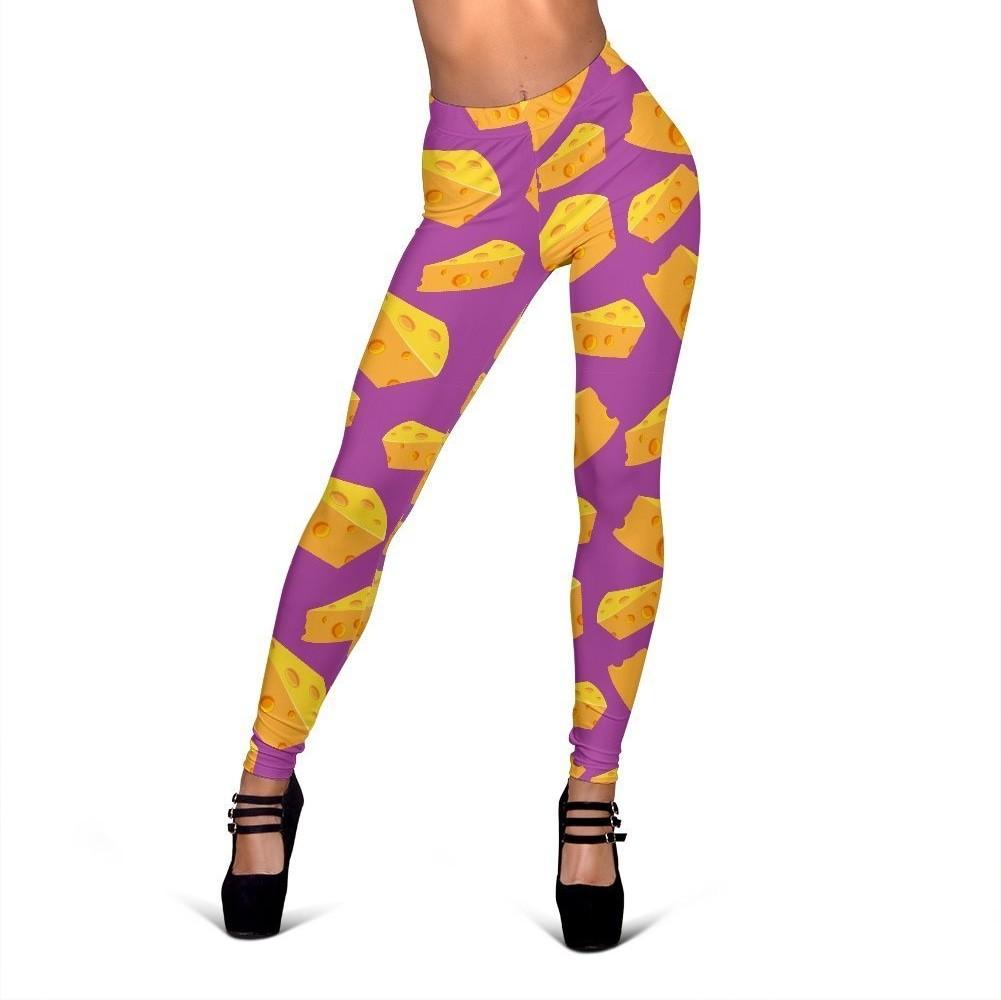 Cheese Pattern Print Women Leggings-grizzshop