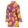 Cheese Pattern Print Women Long Robe-grizzshop