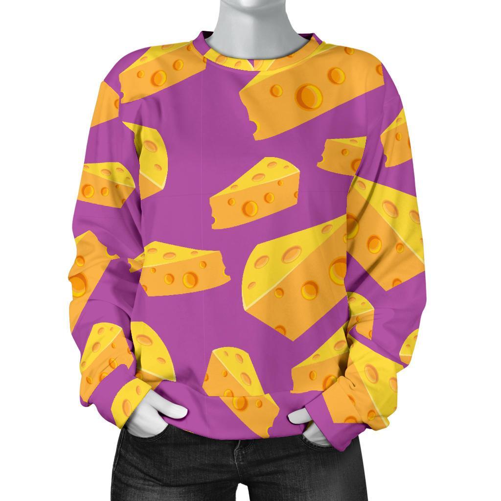 Cheese Pattern Print Women's Sweatshirt-grizzshop