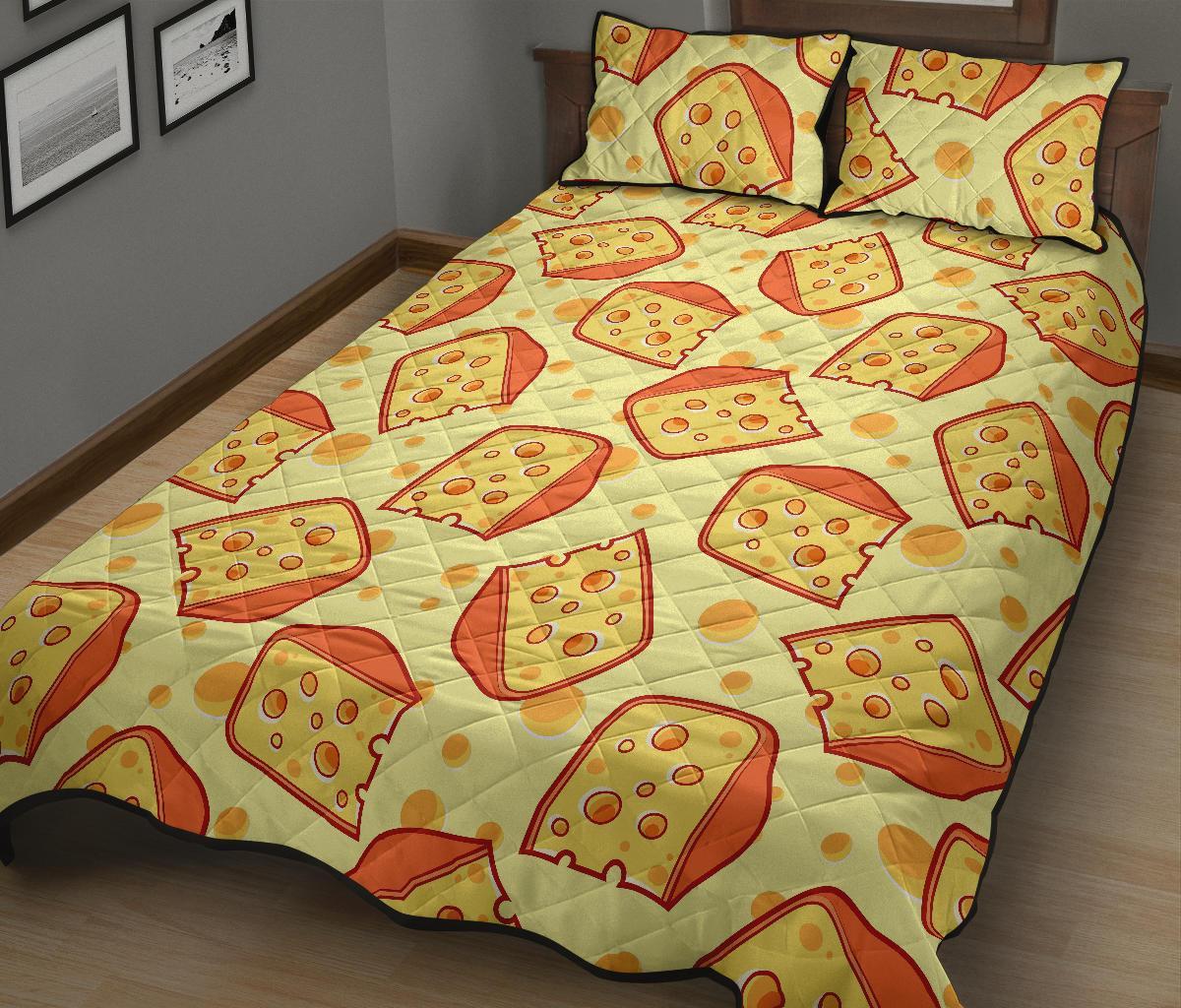 Cheese Print Pattern Bed Set Quilt-grizzshop