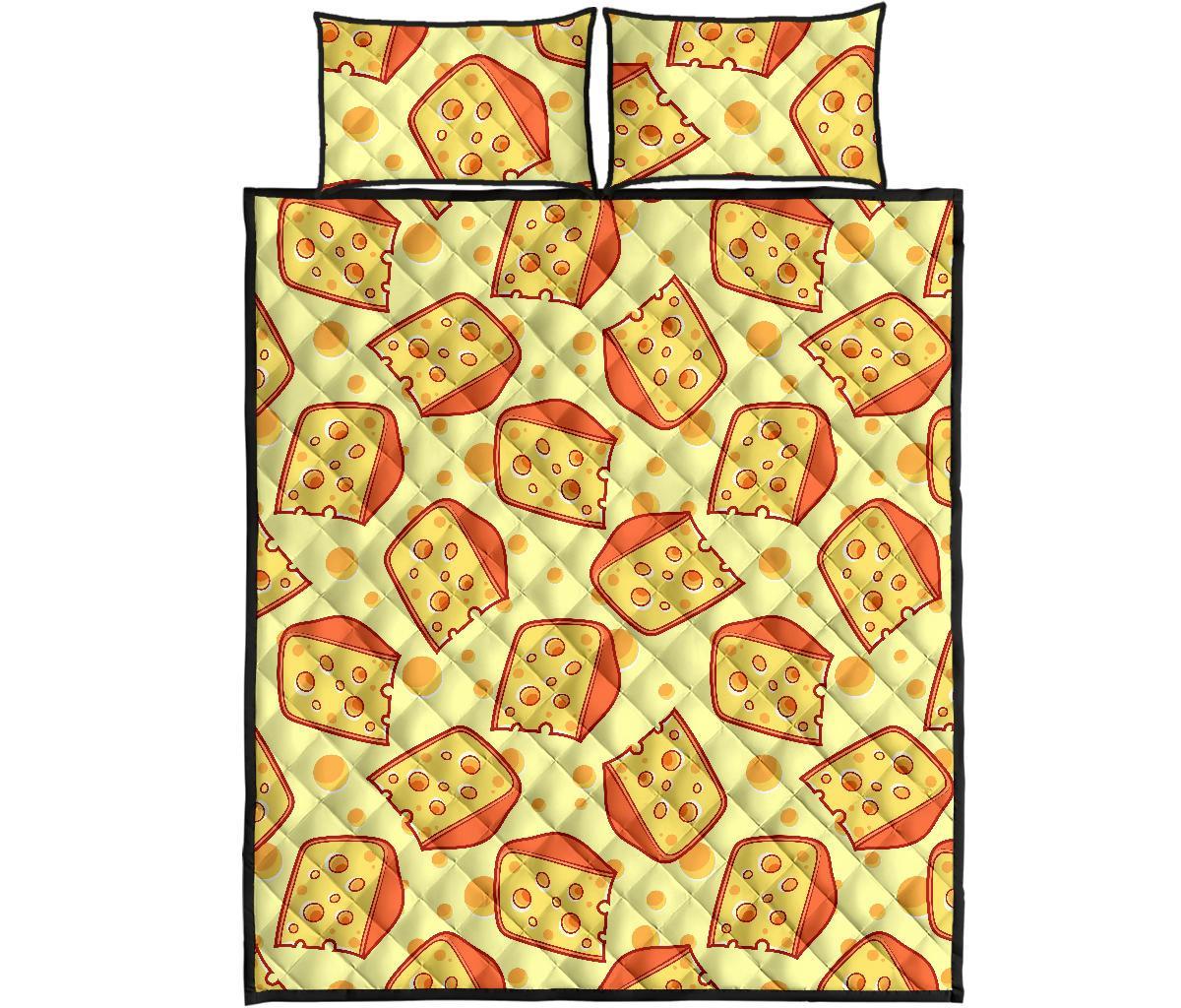 Cheese Print Pattern Bed Set Quilt-grizzshop