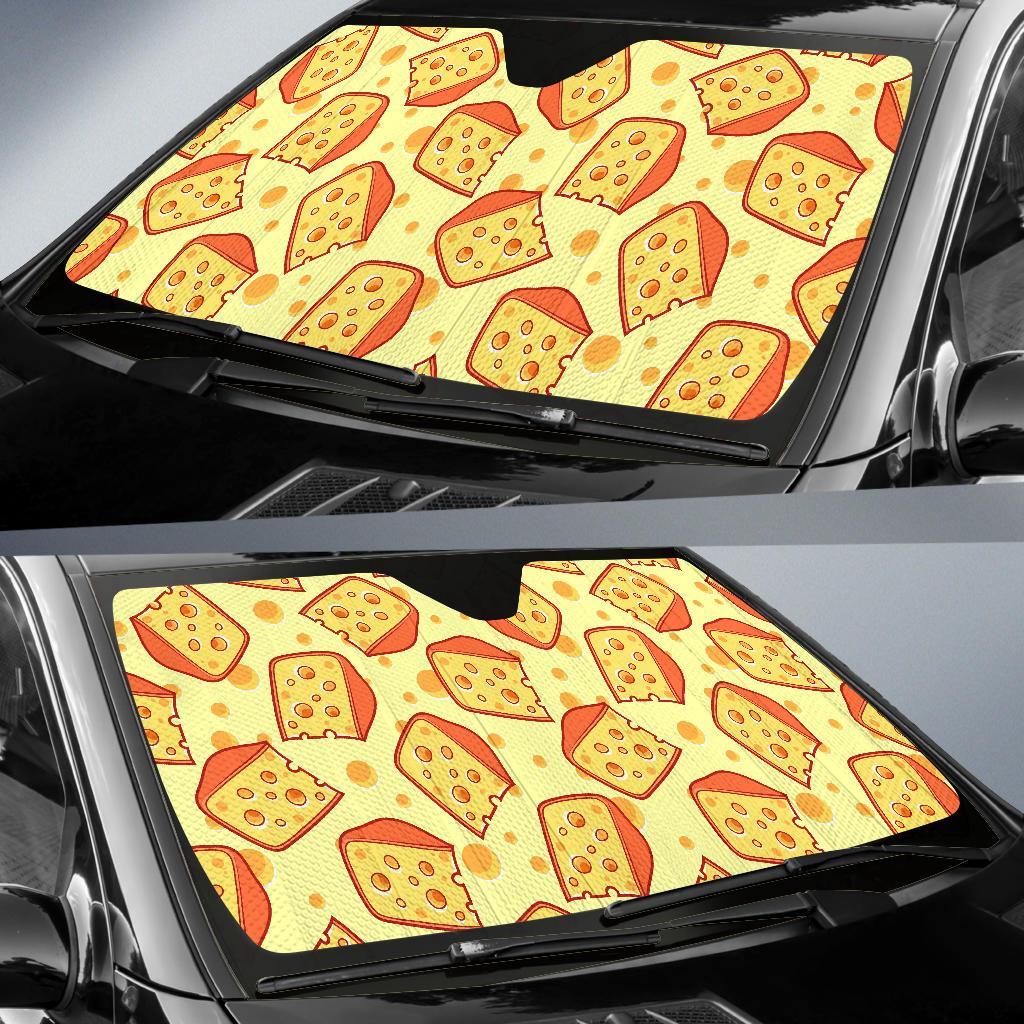 Cheese Print Pattern Car Sun Shade-grizzshop