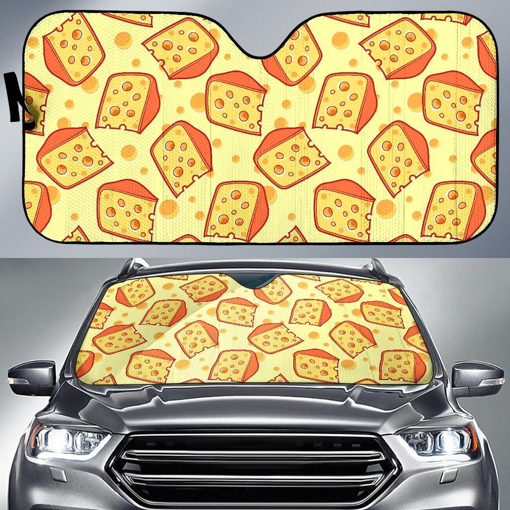 Cheese Print Pattern Car Sun Shade-grizzshop