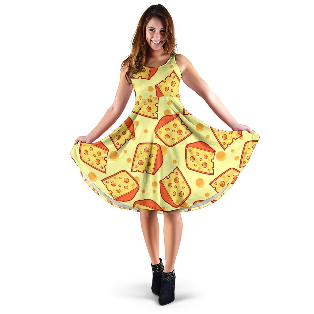 Cheese Print Pattern Dress-grizzshop
