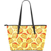 Cheese Print Pattern Leather Tote Bag-grizzshop