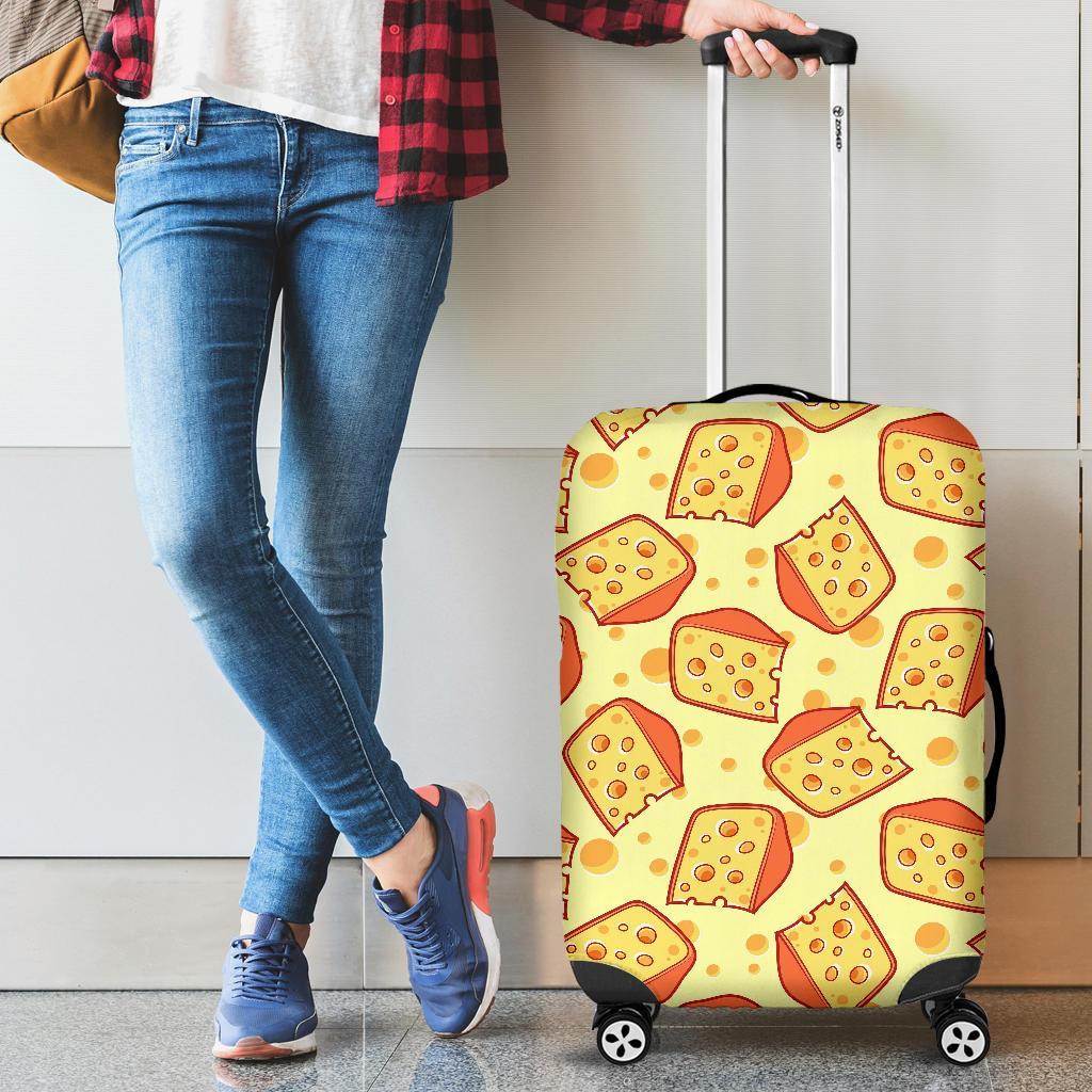 Cheese Print Pattern Luggage Cover Protector-grizzshop