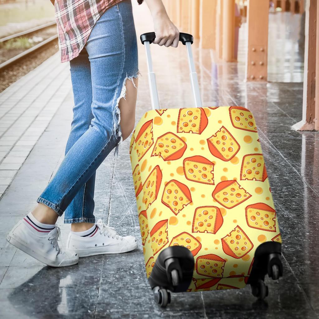 Cheese Print Pattern Luggage Cover Protector-grizzshop