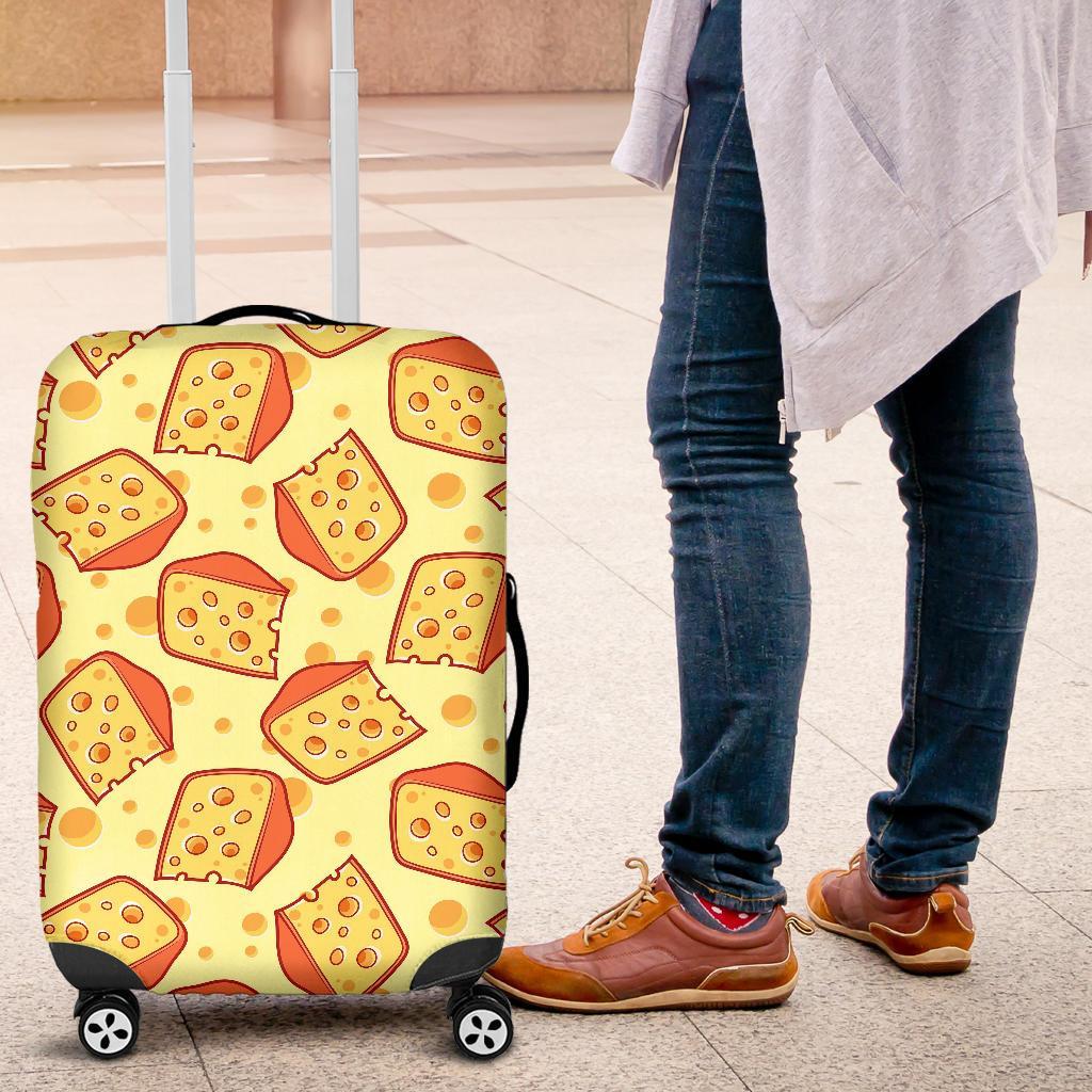 Cheese Print Pattern Luggage Cover Protector-grizzshop