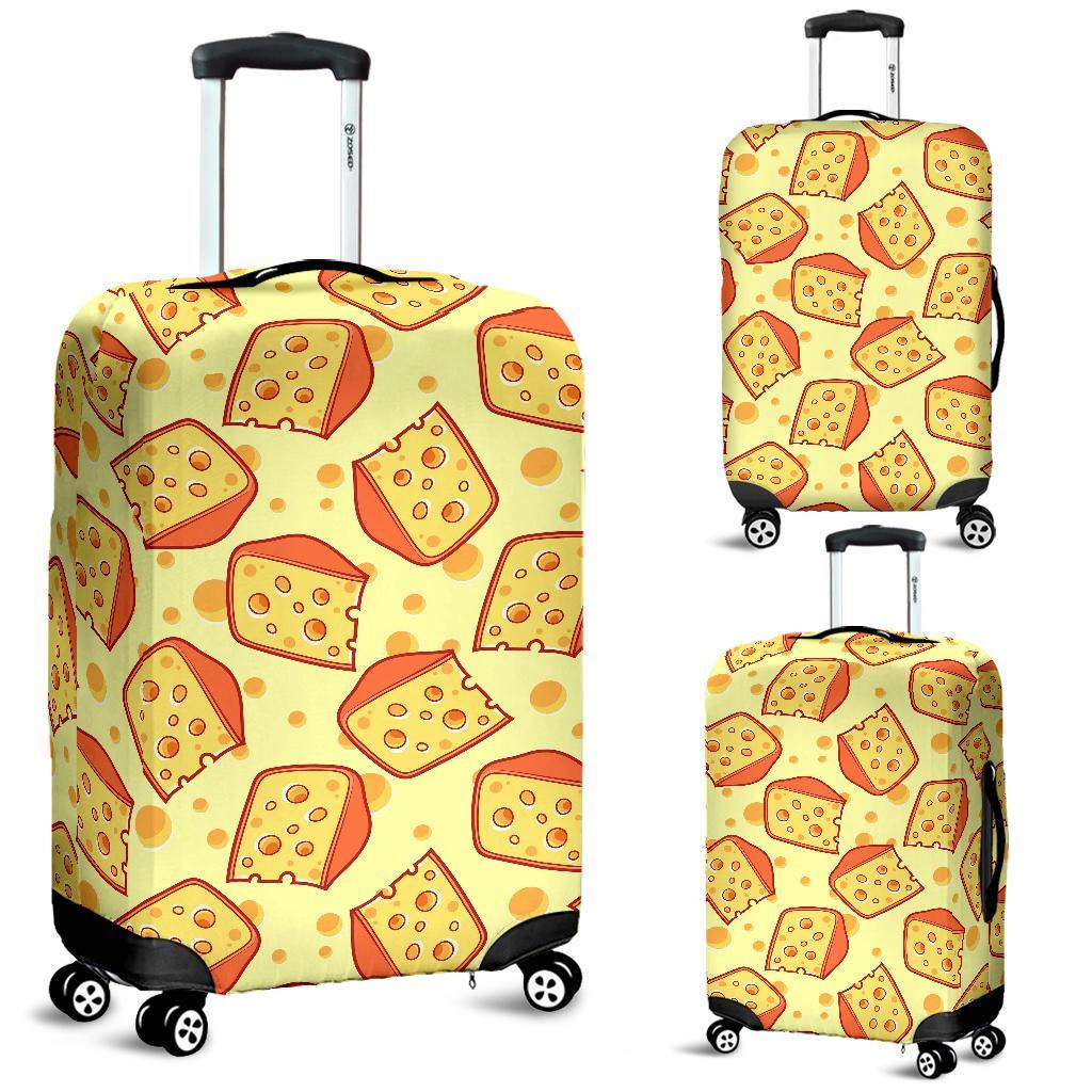 Cheese Print Pattern Luggage Cover Protector-grizzshop