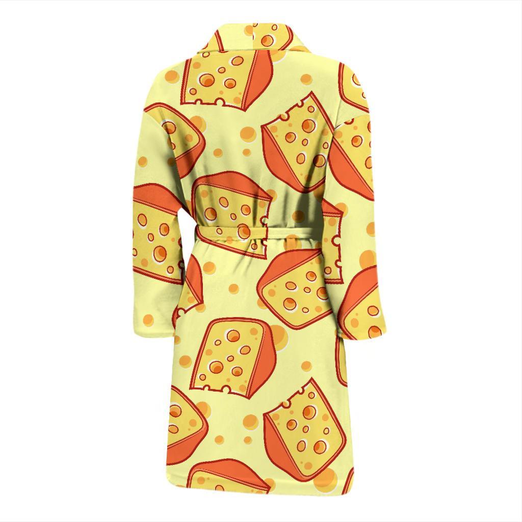 Cheese Print Pattern Men Long Robe-grizzshop