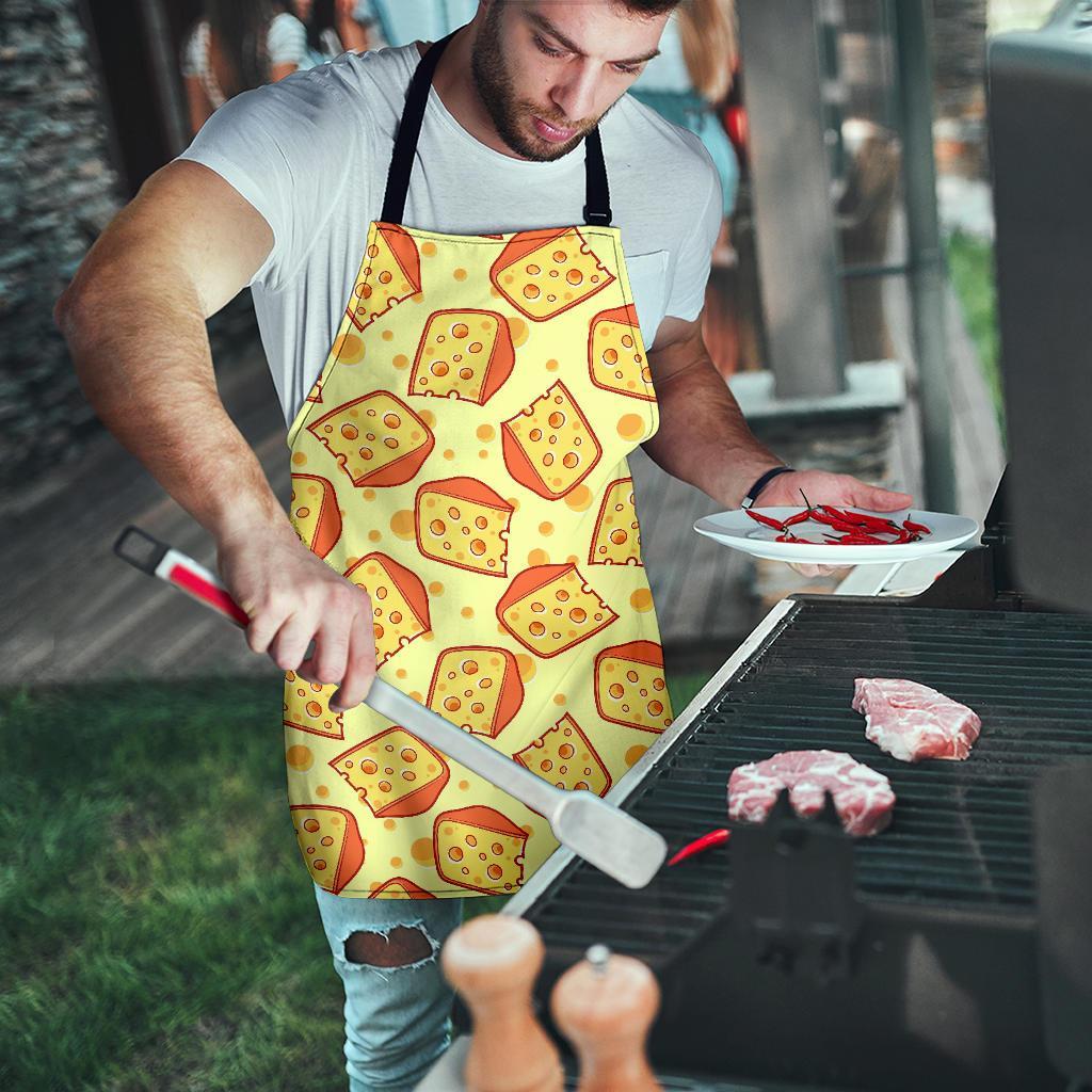 Cheese Print Pattern Men's Apron-grizzshop