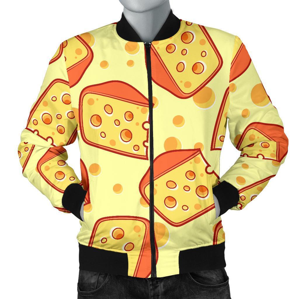 Cheese Print Pattern Men's Bomber Jacket-grizzshop