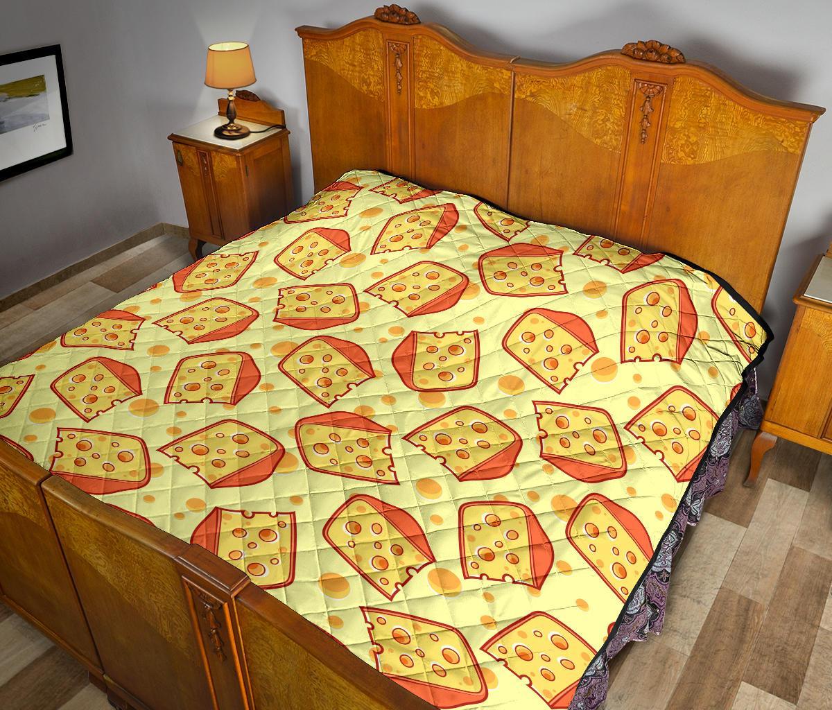 Cheese Print Pattern Quilt-grizzshop