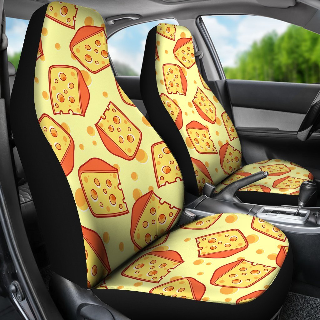 Cheese Print Pattern Universal Fit Car Seat Covers-grizzshop