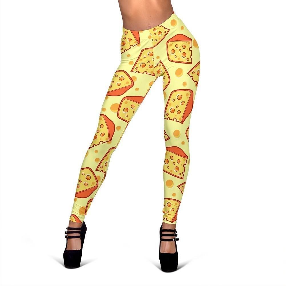 Cheese Print Pattern Women Leggings-grizzshop
