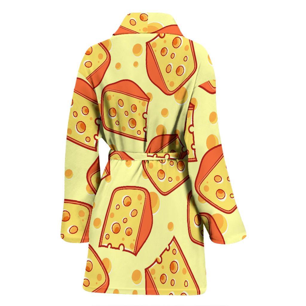 Cheese Print Pattern Women Long Robe-grizzshop