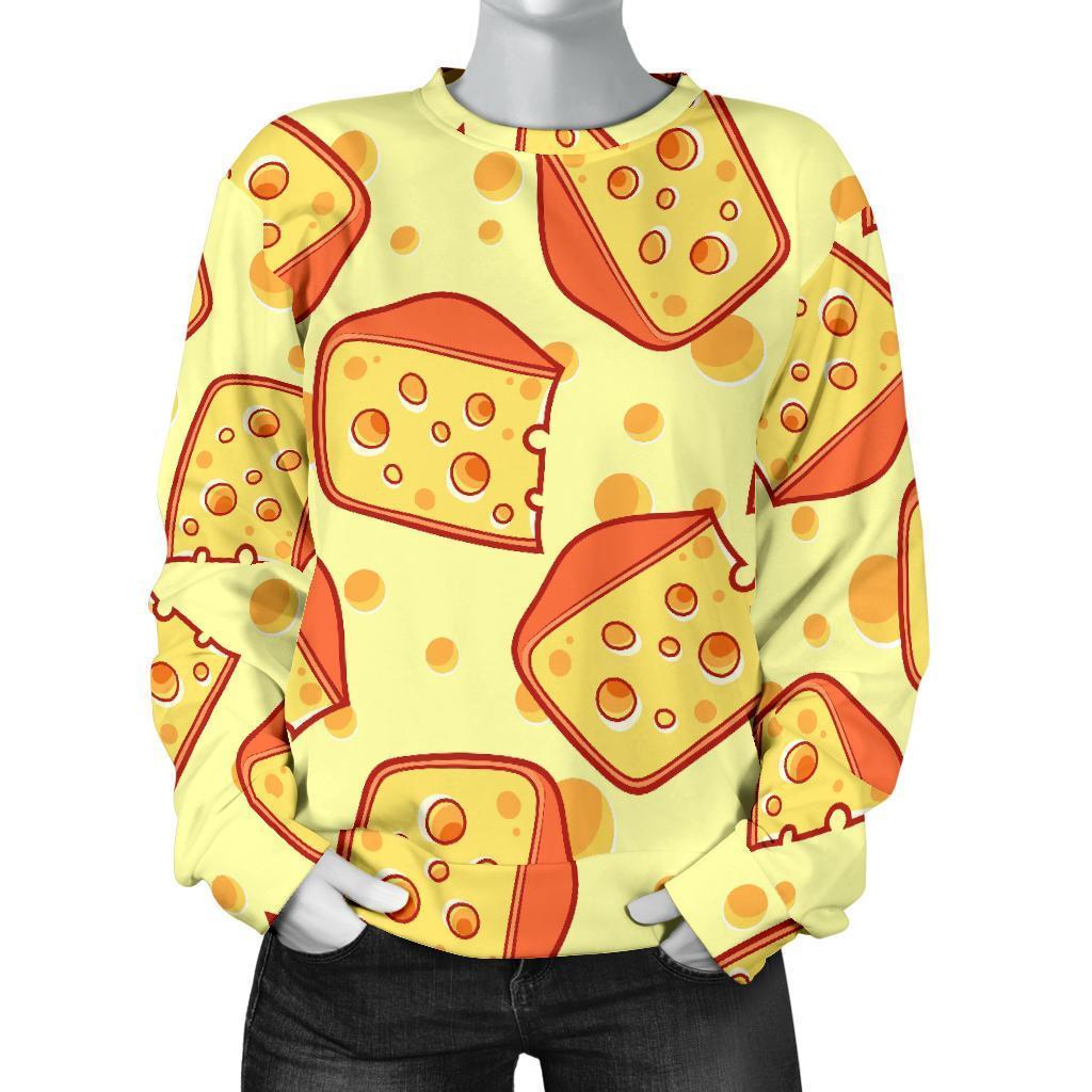 Cheese Print Pattern Women's Sweatshirt-grizzshop