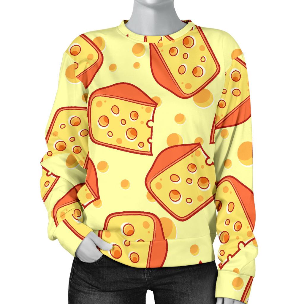 Cheese Print Pattern Women's Sweatshirt-grizzshop