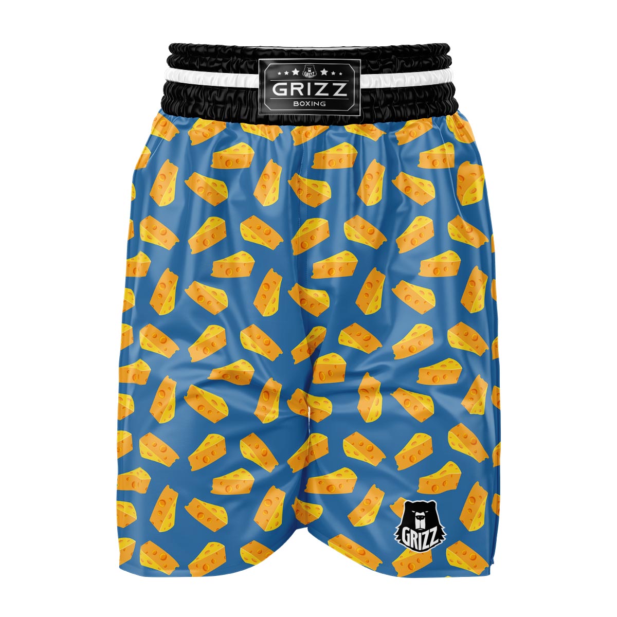 Cheese Slice Print Pattern Boxing Shorts-grizzshop