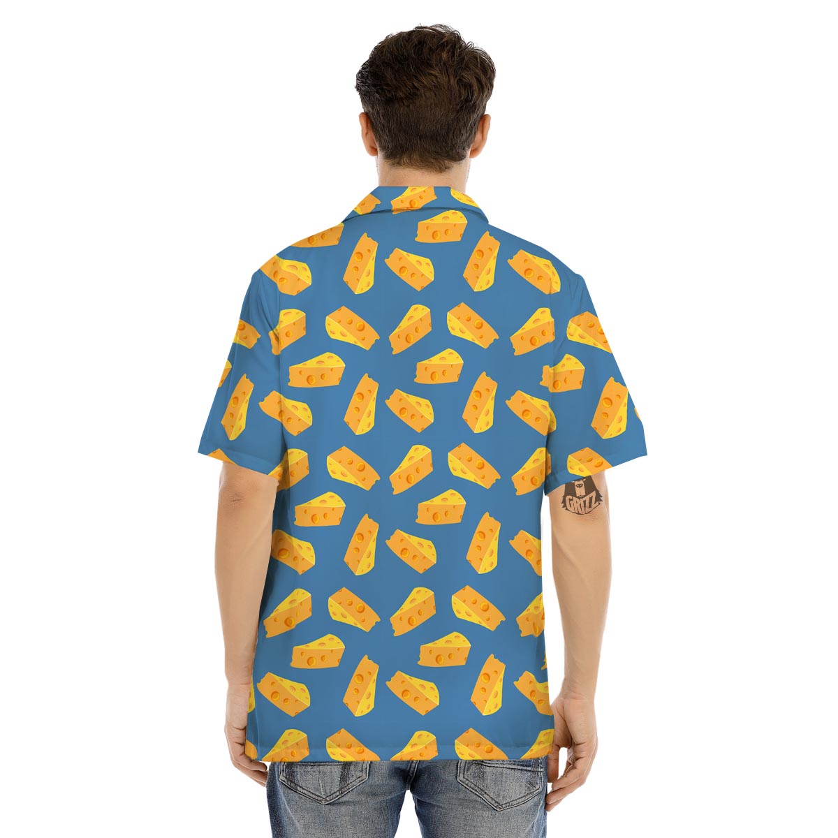 Cheese Slice Print Pattern Men's Hawaiian Shirt-grizzshop