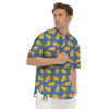 Cheese Slice Print Pattern Men's Short Sleeve Shirts-grizzshop