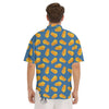 Cheese Slice Print Pattern Men's Short Sleeve Shirts-grizzshop