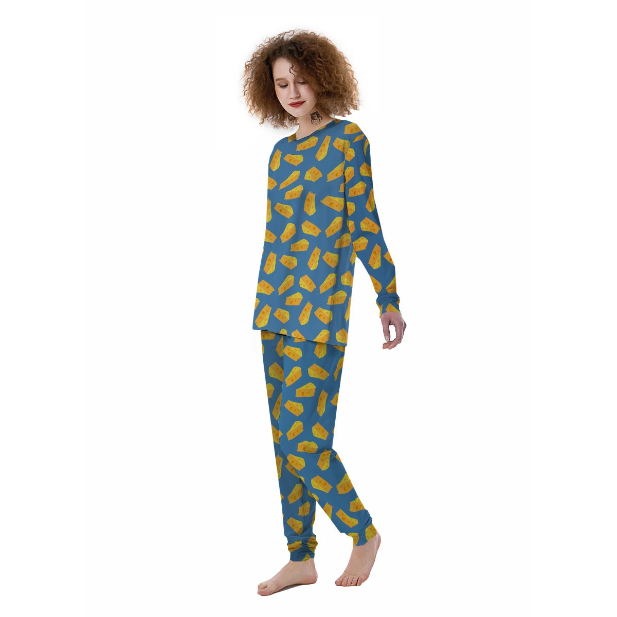 Cheese Slice Print Pattern Women's Pajamas-grizzshop