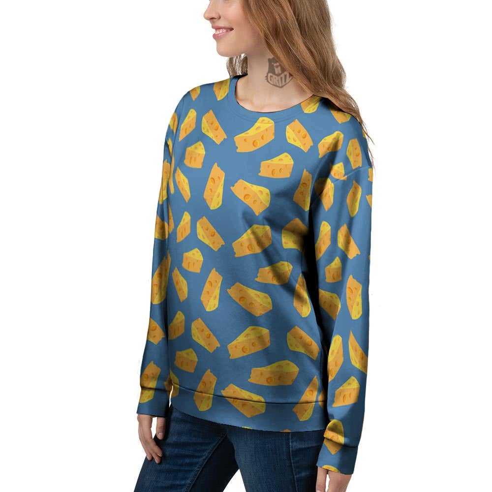 Cheese Slice Print Pattern Women's Sweatshirt-grizzshop