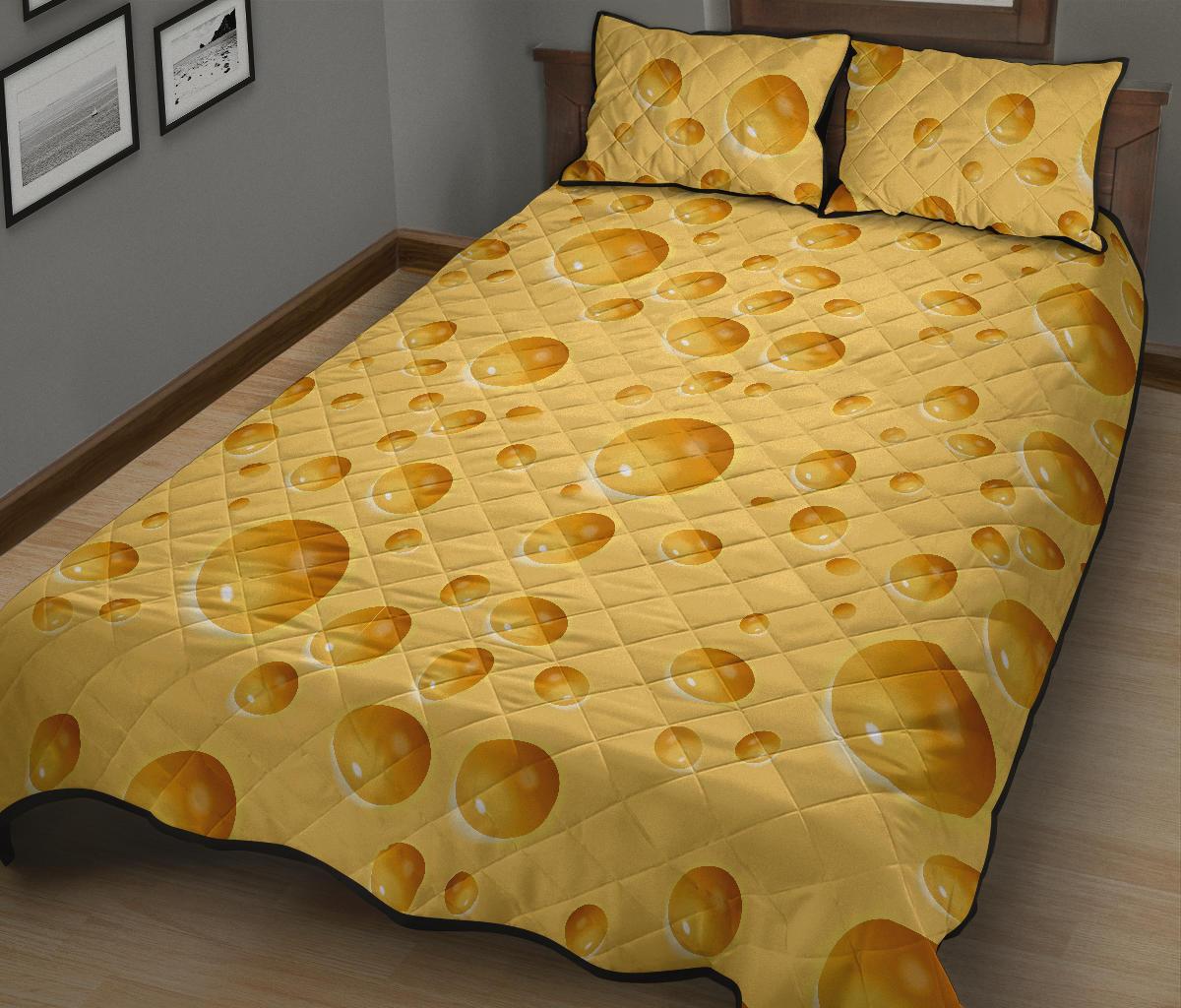 Cheese Surface Pattern Print Bed Set Quilt-grizzshop
