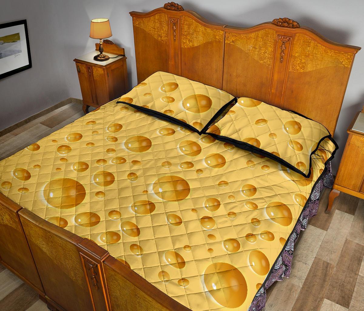 Cheese Surface Pattern Print Bed Set Quilt-grizzshop