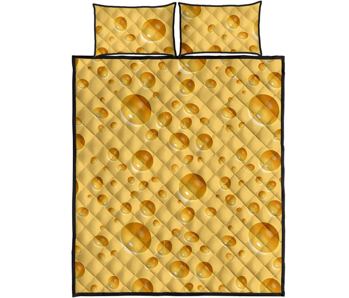 Cheese Surface Pattern Print Bed Set Quilt-grizzshop