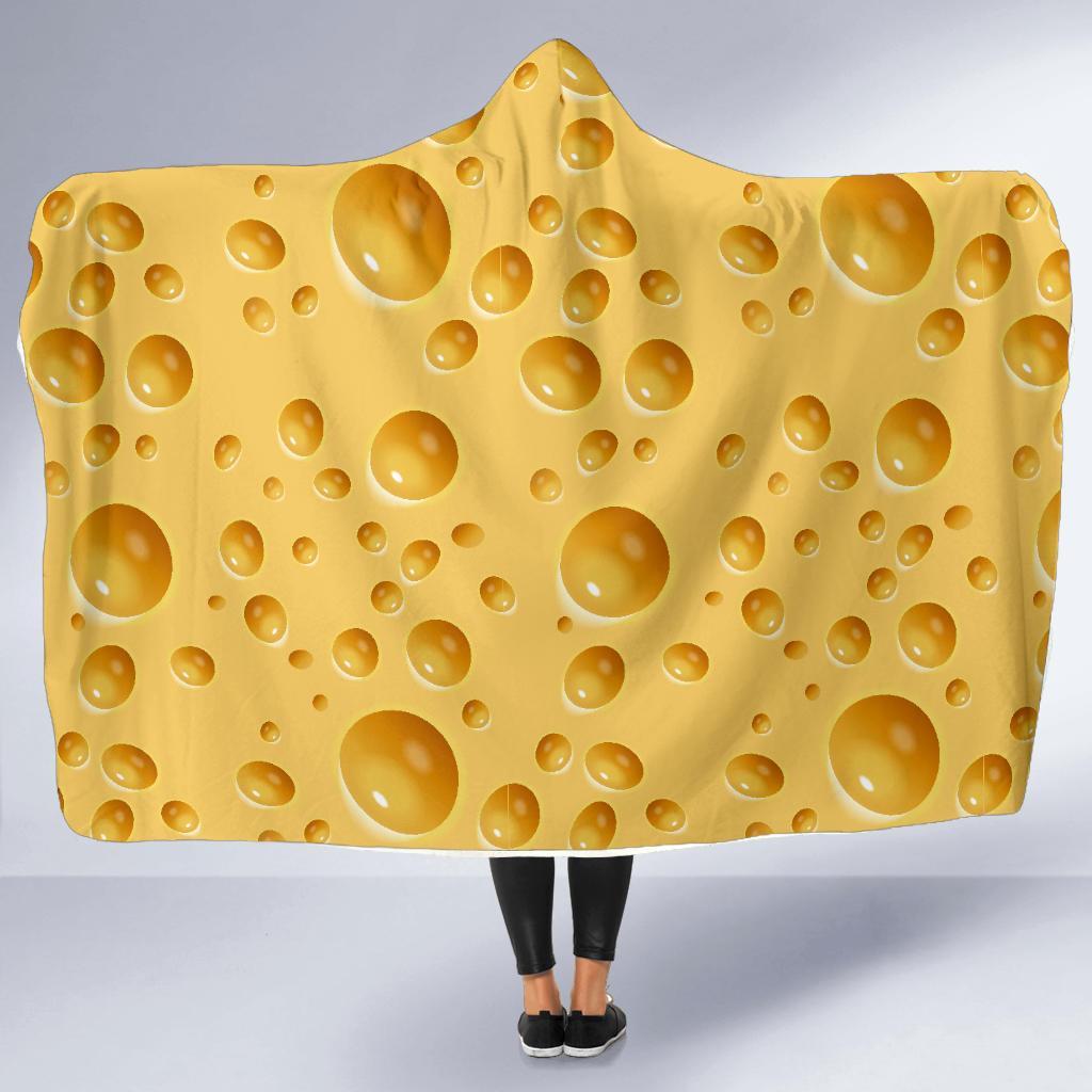 Cheese Surface Pattern Print Hooded Blanket-grizzshop