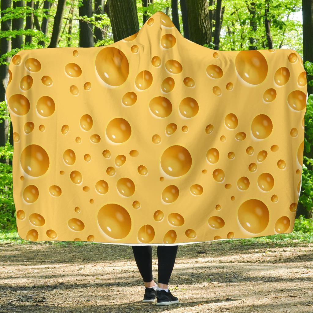 Cheese Surface Pattern Print Hooded Blanket-grizzshop