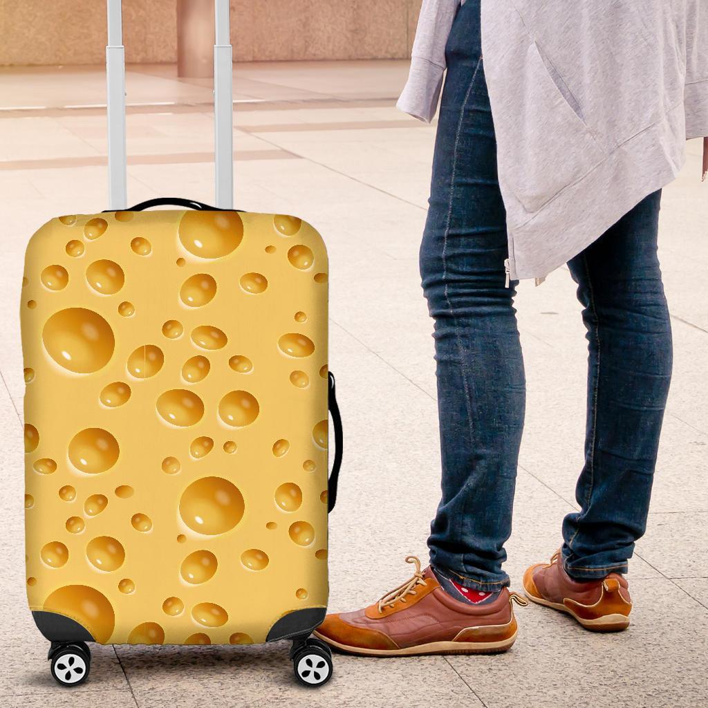 Cheese Surface Pattern Print Luggage Cover Protector-grizzshop